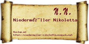 Niedermüller Nikoletta névjegykártya