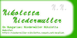 nikoletta niedermuller business card