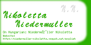nikoletta niedermuller business card